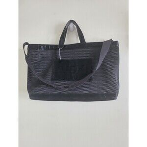 NWT 2025 Victoria's Secret VSX Large Black Mesh Tote Travel Bag Top Zip Closure